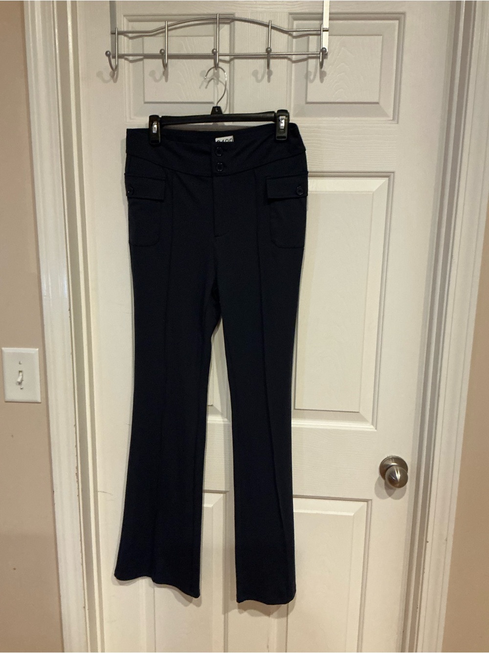 HALARA Black Boot Cut Flare Pants with Front Flap Pockets